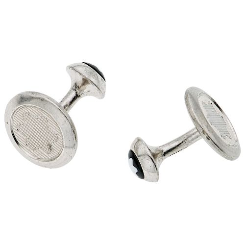 MONTBLANC, SILVER sterling silver pair of cufflinks.