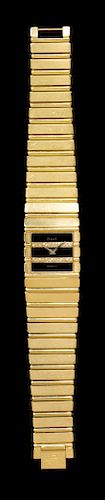 An 18 Karat Yellow Gold, Diamond and Onyx Ref. 7131C0701 'Polo' Wristwatch, Piaget,