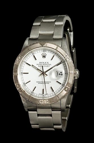 A Stainless Steel and White Gold Ref. 16264 'Turn-o-Graph Thunderbird' Wristwatch, Rolex, Circa 2002,