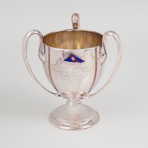 Silver Plate and Enamel Yachting Trophy