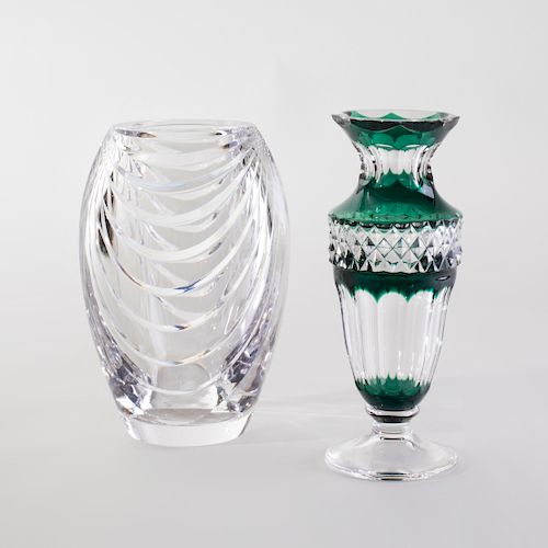 Two Val St. Lambert Glass Vases