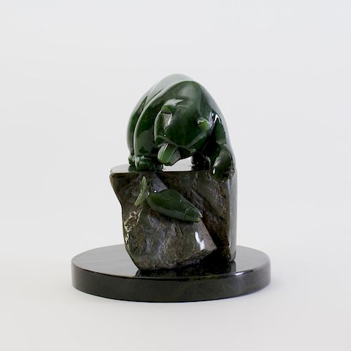 Jade and Hardstone Model of a Bear
