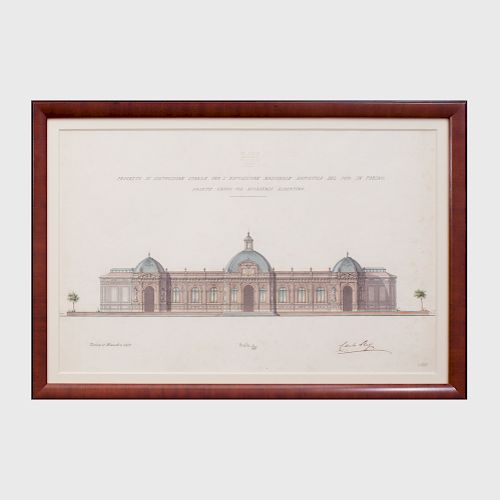 Carlo Rey:  Progetto di Costruzione Stabile per L'Esposizione Nazionale Artistica del 1879 in Torino 