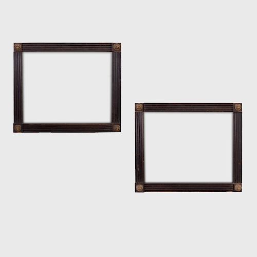 Pair of Gilt-Metal-Mounted Neoclassical Style Wood Frames
