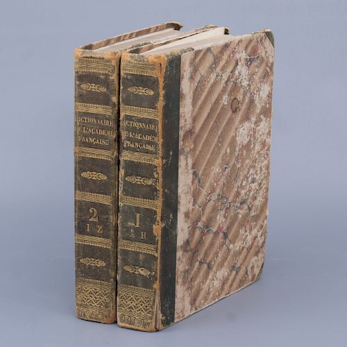 Didot, Firmin. "Dictionnaire de L' Academie Francaise". Francia: El Instituto de Francia, 1835. Tomos: 2. Encuadernación en pasta dura.