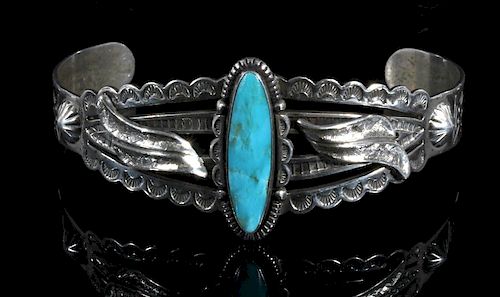 Bell Trading Post Sterling & Turquoise Cuff