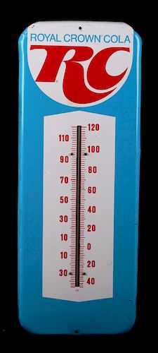Vintage Royal Crown Cola Thermometer Tin Sign