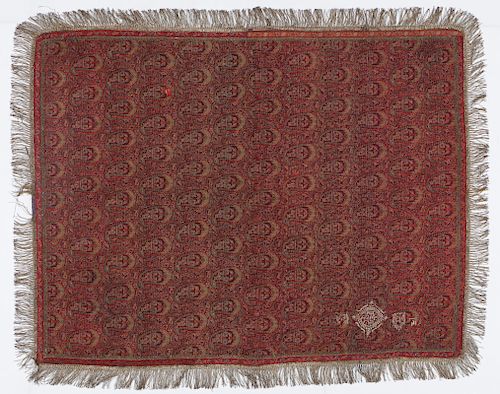 19th C. Termeh Wool Boteh Textile, Persia