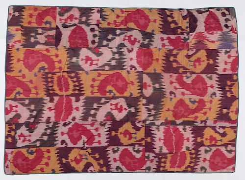 Antique Central Asian Silk Ikat Panel