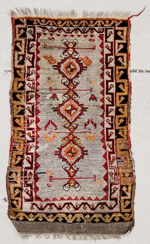 Antique Turkish Yastik Rug: 1'9" x 2'11" (53 x 89 cm)