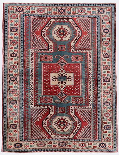 Vintage Kazak Rug, Turkey: 5'3'' x 6'11''