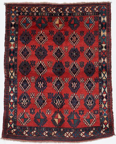 Antique Kazak Rug, Caucasus: 4'5'' x 5'5''