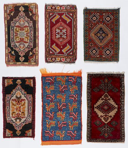 6 Old Anatolian Yastik Rugs