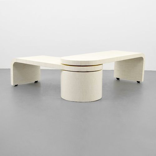 Tessellated Bone Coffee Table, Manner of Karl Springer