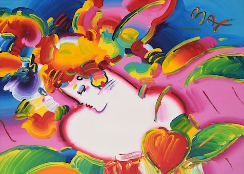 Peter Max FLOWER BLOSSOM LADY II Mixed Media