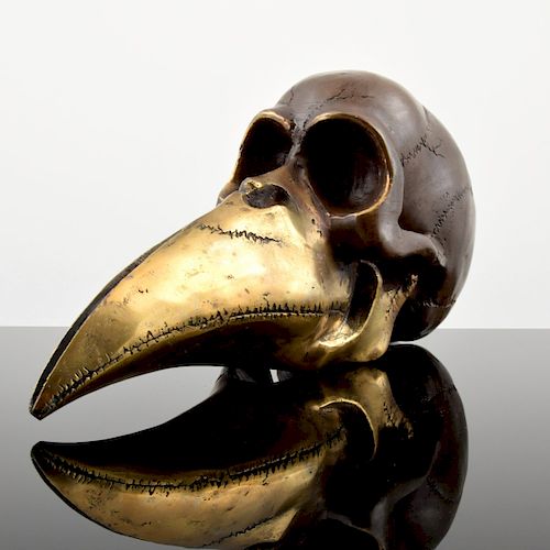 Avian Skull Sculpture, Signed Stein