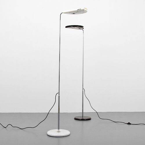 Two Bruno Gecchelin MEZZALUNA Floor Lamps