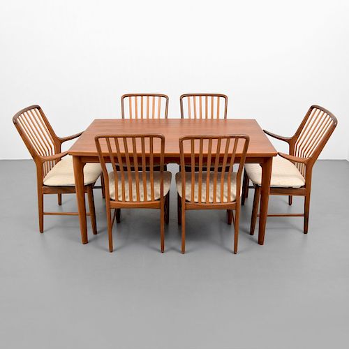 Svend Aage Madsen Dining Table & 6 Chairs