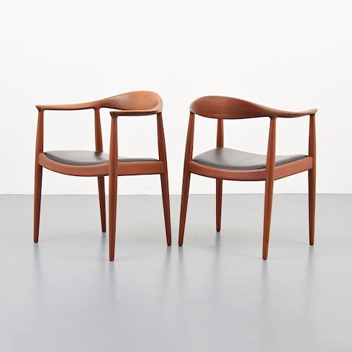 Pair of Hans Wegner THE CHAIR Arm Chairs