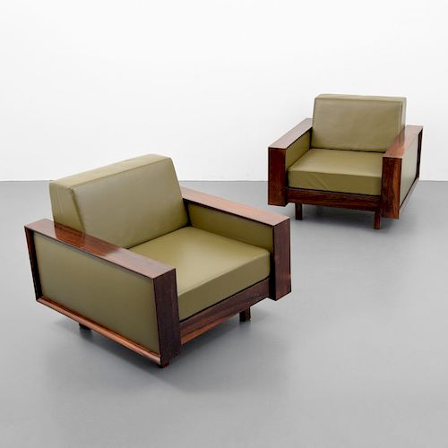 Pair of Celina Decoracoes Rosewood Lounge Chairs