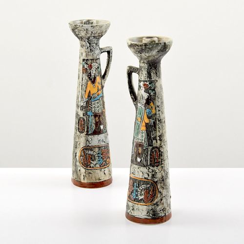 Pair of Candlesticks Attributed to Bitossi