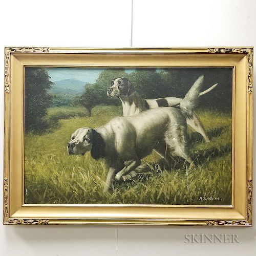 Attributed to Alexander Pope (Massachusetts, 1849-1924)  Two Hunting Dogs