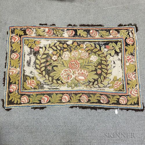 Pictorial Hooked Rug with Birds