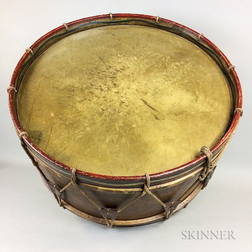 Large Painted Bentwood Bass Drum