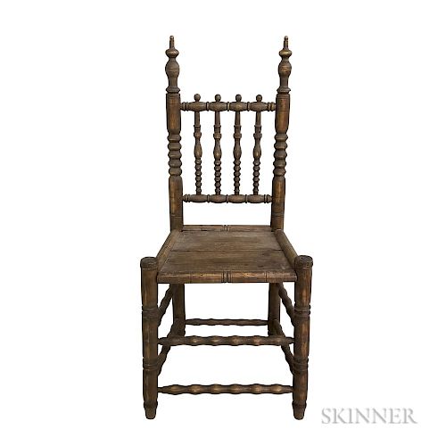 17th Century-style Turned Oak Side Chair
