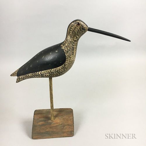 Carved and Painted Wood Shorebird