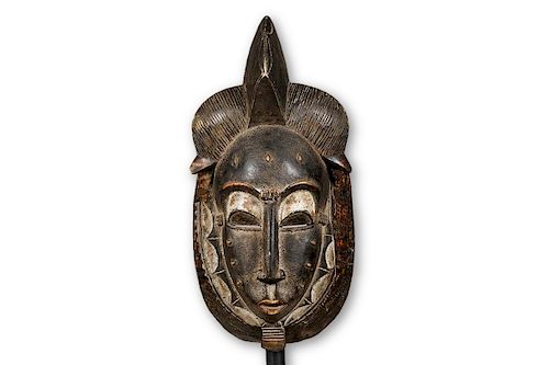 Baule Mask with Stand from Ivory Coast