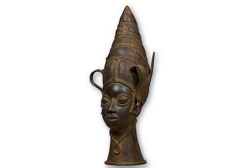 Kingdom of Benin Bronze Head from Nigeria