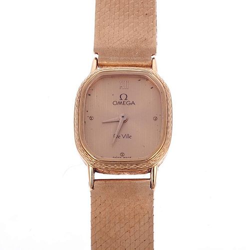 Omega stainless steel and gold-tone ladies watch