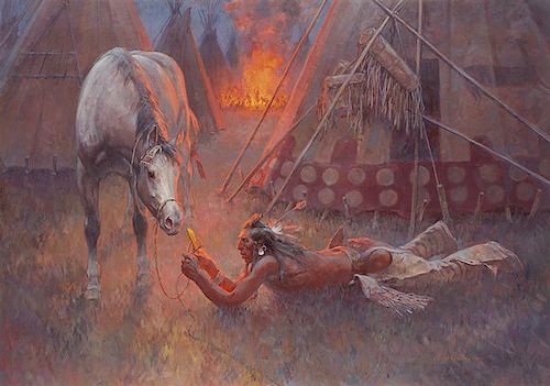 Roy Andersen b. 1930 CAA, NAWA, OPA | Cutting the Piegan Pony