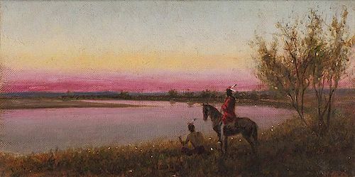 William Cary 1840 - 1922 | Indian at Sunset
