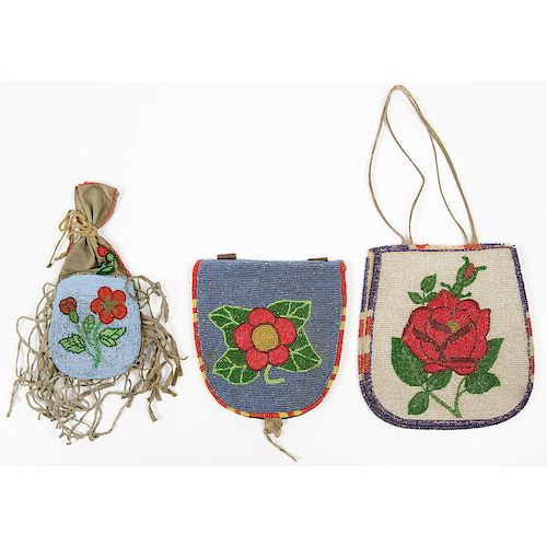Plateau Beaded Hide Bags, From an Old Nebraska Collection