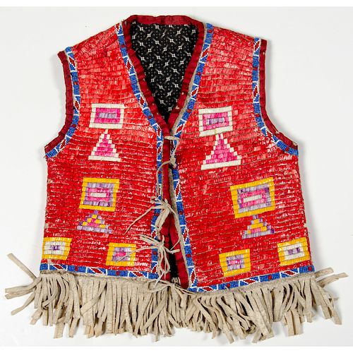 Sioux Child's Beaded and Quilled Hide Vest, From the Collection of William H. Saunders, M.D. and Putzi Saunders, Ohio