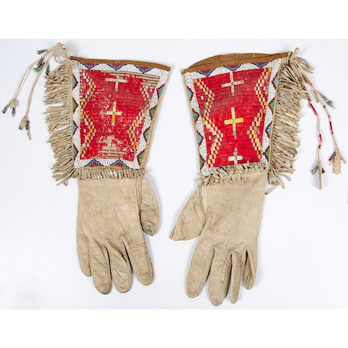 Sioux Beaded and Quilled Gauntlets, From the Collection of William H. Saunders, M.D. and Putzi Saunders, Ohio