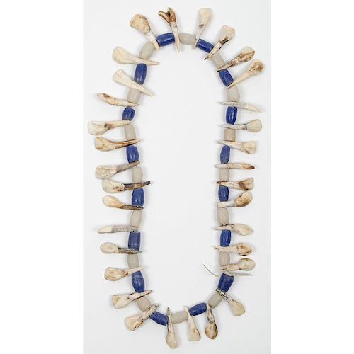 Northern Plains Buffalo Tooth Necklace, From an Old Nebraska Collection