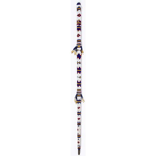 Plains Beaded Cane, From the Collection of William H. Saunders, M.D. and Putzi Saunders, Ohio