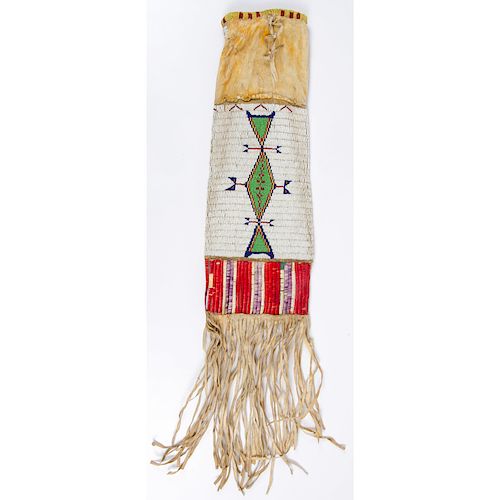 Sioux Beaded Hide Tobacco Bag