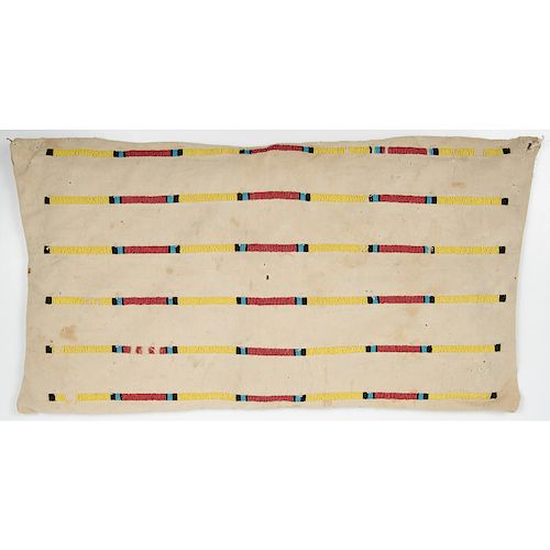 Northern Plains Canvas Beaded Pouch, From an Old Nebraska Collection