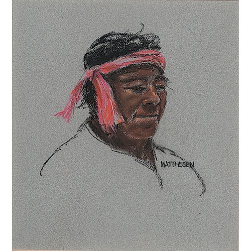 Portrait of a Native Man; Pastel on Paper
