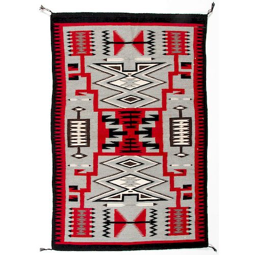 Lorraine Johnson (Dine, 20th century) Navajo Storm Pattern Weaving / Rug