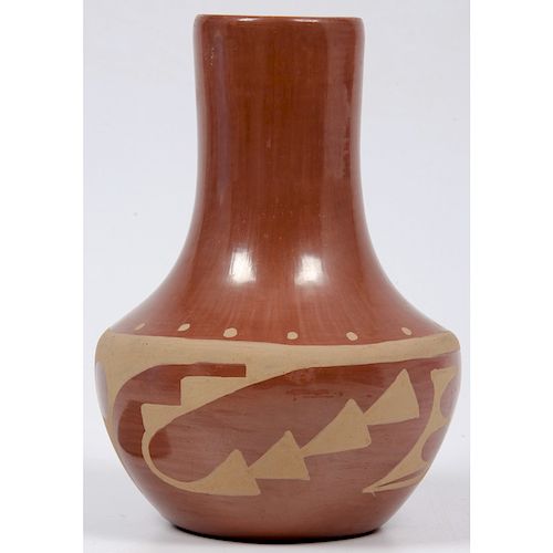 Carlos Dunlap (San Ildefonso, 1958-1981) Redware Pottery Vase