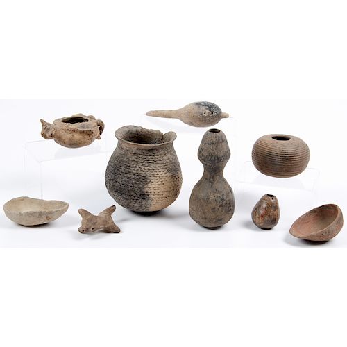 Collection of Anasazi and Mimbres Pottery, Rattles, and Figures