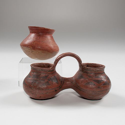 Hohokam Pottery Jar AND Casas Grades Doubled Lobed Pottery Jar