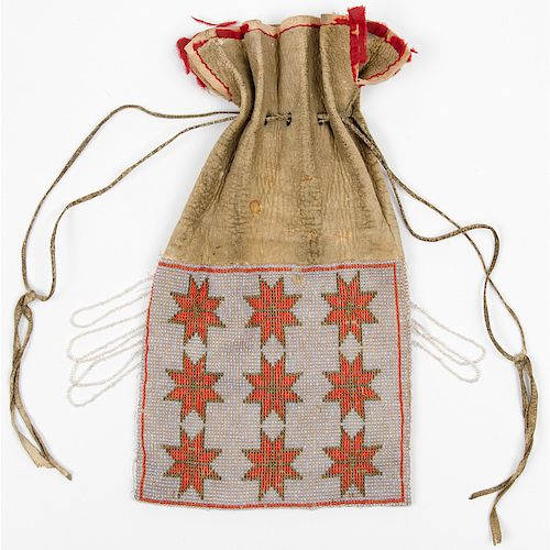 Great Lakes Loom-Beaded Bag, From an Old Nebraska Collection