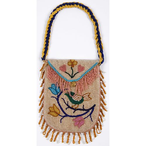 Great Lakes Pictorial Beaded Hide Purse