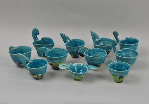 Eleven Betty Woodman Ceramic Cups